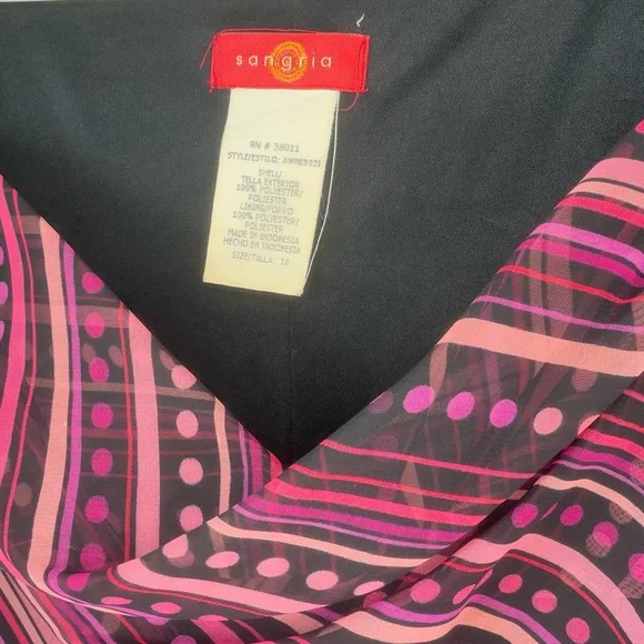 246 Sangria Y2K Pink & Purple Diagonal Stripe Cowl Neck Midi Dress - Size 18W - Picture 7 of 7